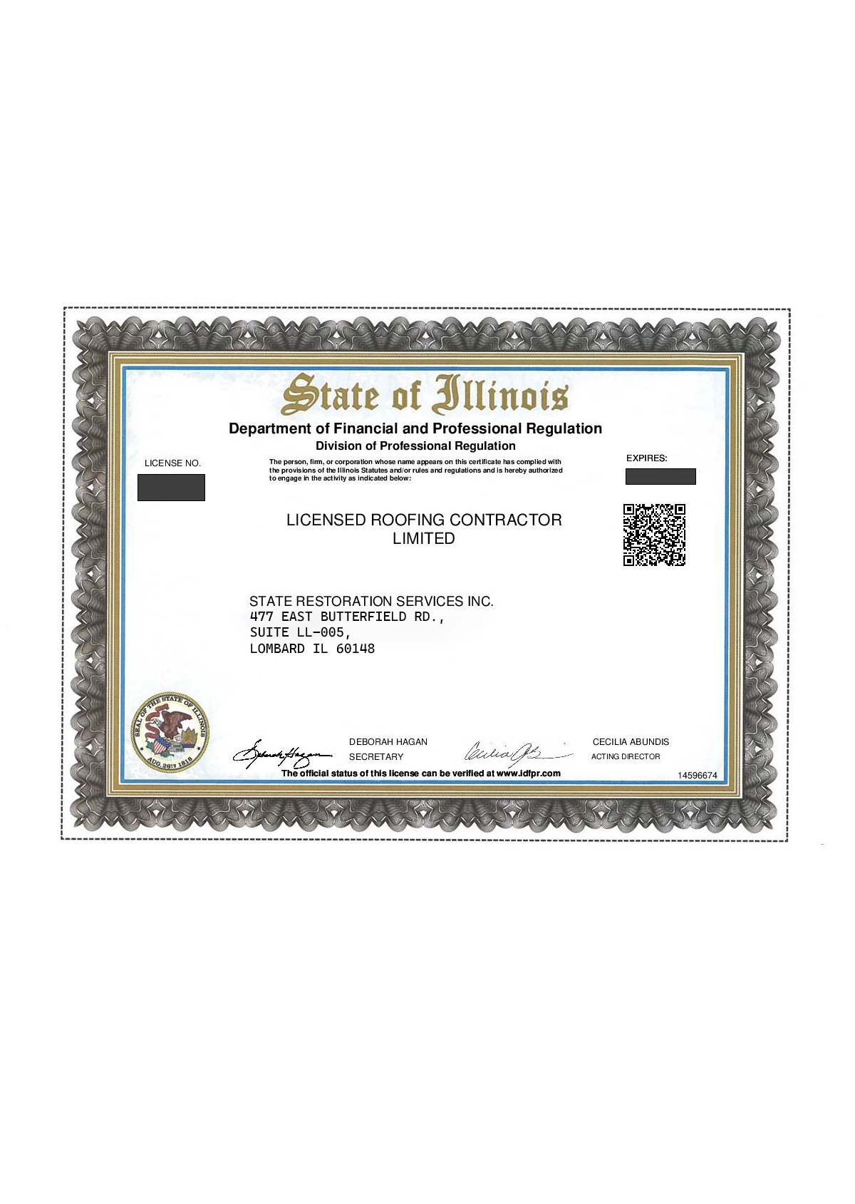 Roofing License